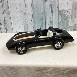 Vintage 1980s Gay Toys Inc Black Plastic Corvette Type Car Made In USA